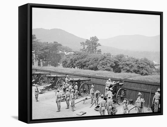 Siege Battery Drill, Fixing Sights, West Point, N.Y.-null-Framed Stretched Canvas