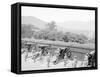 Siege Battery Drill, Sponging after Firing, United States Military Academy, West Point, N.Y.-null-Framed Stretched Canvas