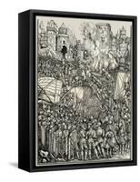 Siege of a city by Maximilian I-Albrecht Dürer or Duerer-Framed Stretched Canvas