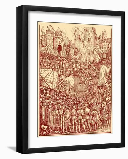 Siege of a city by Maximilian I-Albrecht Dürer or Duerer-Framed Giclee Print