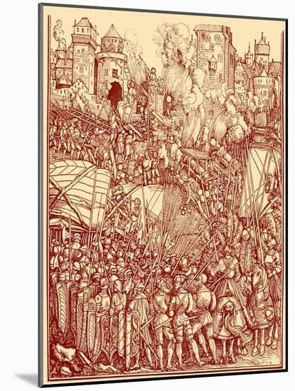 Siege of a city by Maximilian I-Albrecht Dürer or Duerer-Mounted Giclee Print