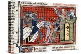 Siege of a Town Led by Godefroy De Bouillon, C1099-null-Stretched Canvas