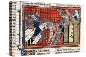 Siege of a Town Led by Godefroy De Bouillon, C1099-null-Stretched Canvas