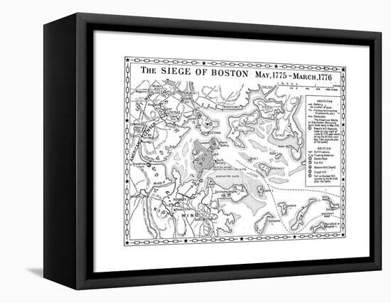 Siege of Boston Map-null-Framed Stretched Canvas