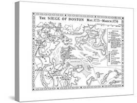 Siege of Boston Map-null-Stretched Canvas