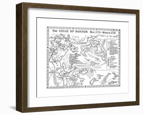 Siege of Boston Map-null-Framed Giclee Print