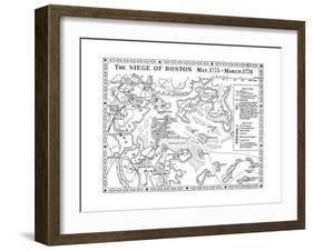 Siege of Boston Map-null-Framed Giclee Print