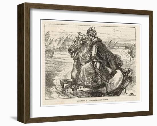 Siege of Constantinople Turkish Sultan Mehmed II Urges His Forces Towards the Byzantine City-null-Framed Art Print