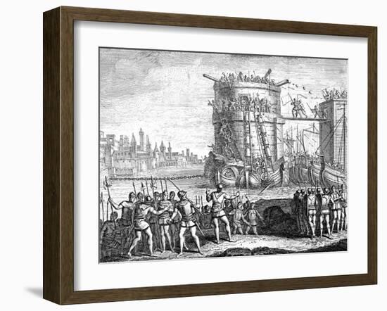 Siege of Damietta, Egypt, 13th Century-null-Framed Giclee Print