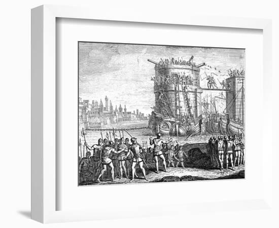 Siege of Damietta, Egypt, 13th Century-null-Framed Giclee Print