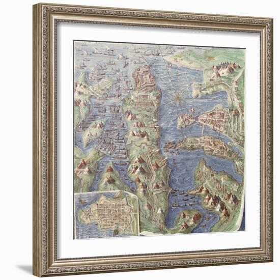 Siege of Malta, Detail from the Galleria Delle Carte Geografiche, 1580-83-null-Framed Giclee Print