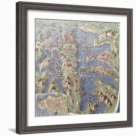 Siege of Malta, Detail from the Galleria Delle Carte Geografiche, 1580-83-null-Framed Giclee Print