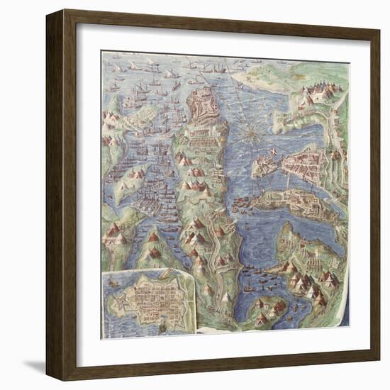 Siege of Malta, Detail from the Galleria Delle Carte Geografiche, 1580-83-null-Framed Giclee Print