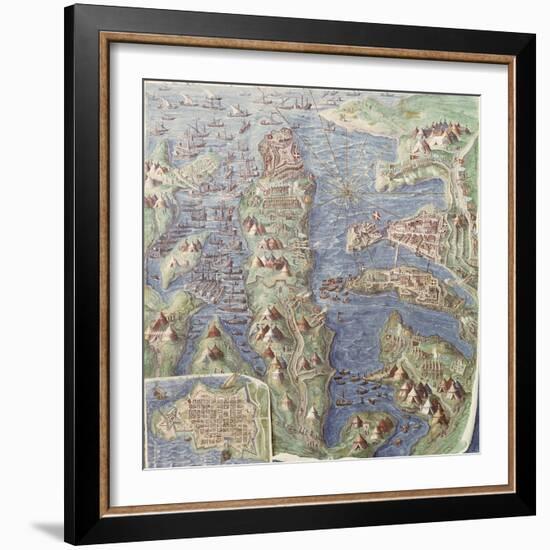 Siege of Malta, Detail from the Galleria Delle Carte Geografiche, 1580-83-null-Framed Giclee Print