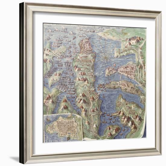 Siege of Malta, Detail from the Galleria Delle Carte Geografiche, 1580-83-null-Framed Giclee Print