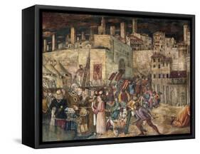 Siege of Totila, Fresco-Benedetto Bonfigli-Framed Stretched Canvas