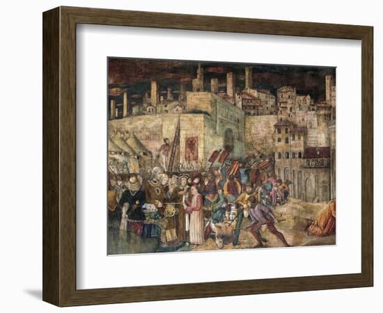 Siege of Totila, Fresco-Benedetto Bonfigli-Framed Giclee Print