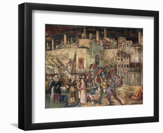 Siege of Totila, Fresco-Benedetto Bonfigli-Framed Giclee Print