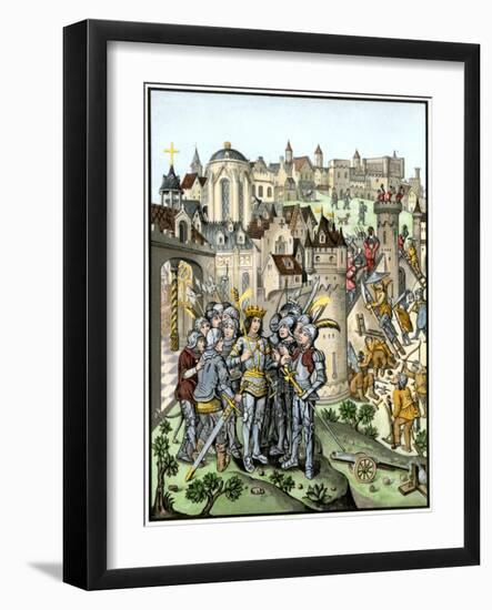 Siege of Town Defended by the Burgundians under Charles Vi, Hundred Years' War-null-Framed Giclee Print