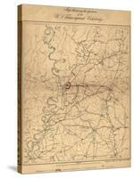 Siege of Vicksburg - Civil War Panoramic Map-Lantern Press-Stretched Canvas