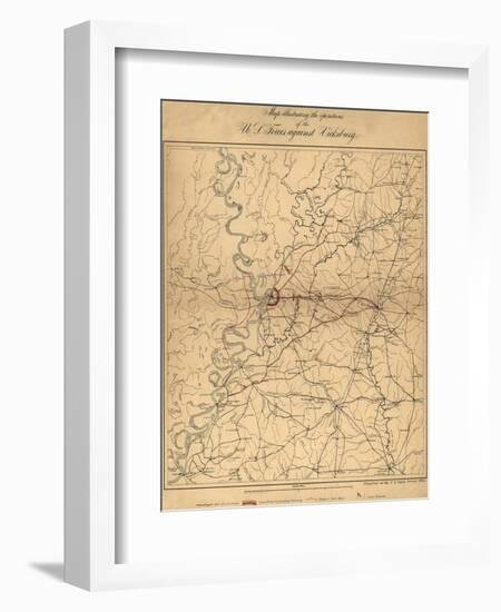 Siege of Vicksburg - Civil War Panoramic Map-Lantern Press-Framed Art Print