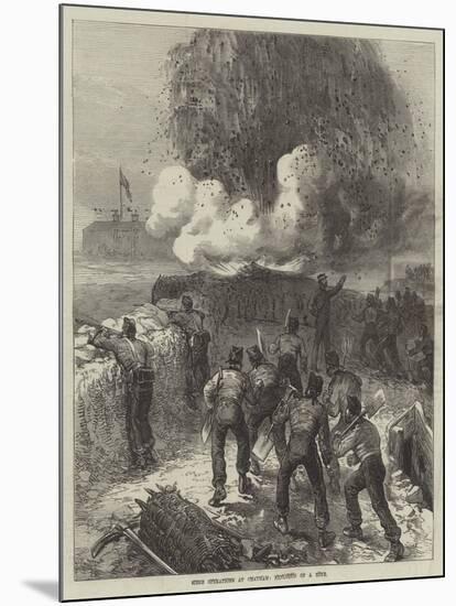 Siege Operations at Chatham, Explosion of a Mine-null-Mounted Giclee Print