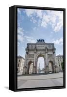 Siegestor, the Triumphal Arch in Munich, Germany-Anibal Trejo-Framed Stretched Canvas