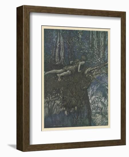 Siegfied in the Forest-Arthur Rackham-Framed Art Print