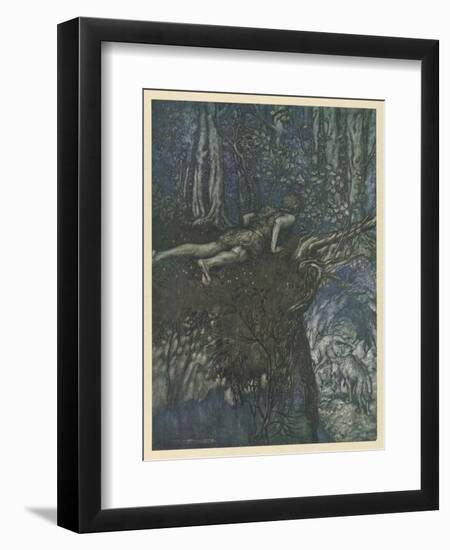 Siegfied in the Forest-Arthur Rackham-Framed Art Print