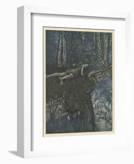 Siegfied in the Forest-Arthur Rackham-Framed Art Print