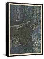 Siegfied in the Forest-Arthur Rackham-Framed Stretched Canvas