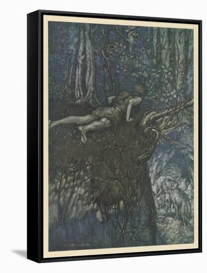 Siegfied in the Forest-Arthur Rackham-Framed Stretched Canvas