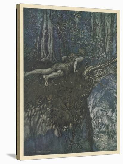 Siegfied in the Forest-Arthur Rackham-Stretched Canvas