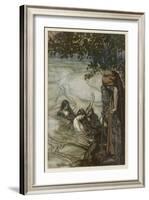 Siegfried and Maidens-Arthur Rackham-Framed Art Print