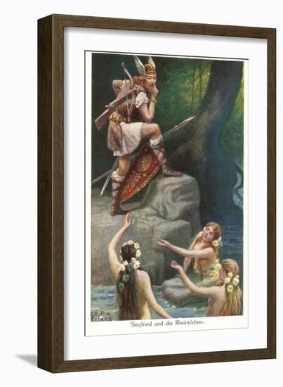 Siegfried and the Rhine Maidens-null-Framed Art Print