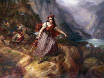 Helen MacGregor in the Conflict at the Pass of Loch Ard-Siegfried Detlev Bendixen-Stretched Canvas