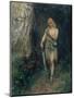 Siegfried in Front of Fafner's Cave with the Ring and His Sword Named "Notung"-Ferdinand Leeke-Mounted Giclee Print