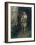 Siegfried in Front of Fafner's Cave with the Ring and His Sword Named "Notung"-Ferdinand Leeke-Framed Giclee Print