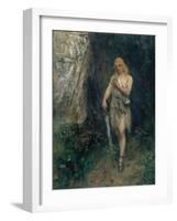 Siegfried in Front of Fafner's Cave with the Ring and His Sword Named "Notung"-Ferdinand Leeke-Framed Giclee Print