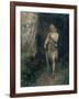 Siegfried in Front of Fafner's Cave with the Ring and His Sword Named "Notung"-Ferdinand Leeke-Framed Giclee Print