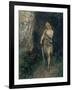 Siegfried in Front of Fafner's Cave with the Ring and His Sword Named "Notung"-Ferdinand Leeke-Framed Giclee Print