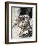 Siegfried kills Fafner', 1924-Arthur Rackham-Framed Giclee Print