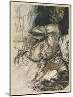 Siegfried Kills Fafner-Arthur Rackham-Mounted Art Print