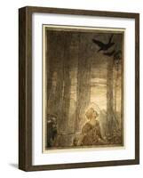 Siegfried's death, illustration from 'Siegfried and the Twilight of the Gods', 1924-Arthur Rackham-Framed Giclee Print