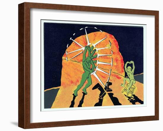 Siegfried Splits the Anvil with the Newly Re-Forged Nothung, Illustration from 'Siegfried'-Phil Redford-Framed Giclee Print