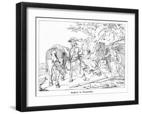 Siegfried, the Dragonslayer, Engraved by J. Dielmann-Alfred Rethel-Framed Giclee Print