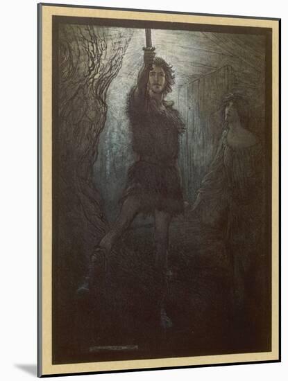 Siegmund and Nothing-Arthur Rackham-Mounted Art Print