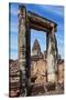 Siem Reap, Cambodia. Ancient doorway still standing through which the spires and statues atop of th-Miva Stock-Stretched Canvas