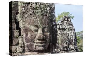 Siem Reap, Cambodia. Ancient ruins and towers of the Bayon Temple in Angkor Thom-Miva Stock-Stretched Canvas