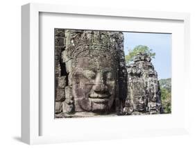 Siem Reap, Cambodia. Ancient ruins and towers of the Bayon Temple in Angkor Thom-Miva Stock-Framed Photographic Print